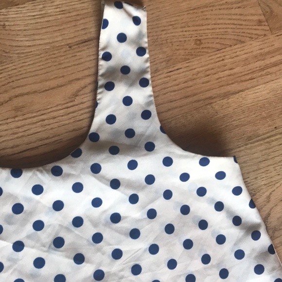 Forever 21 Blue Polka Dot Ruffled Crop Top Medium - Picture 2 of 8
